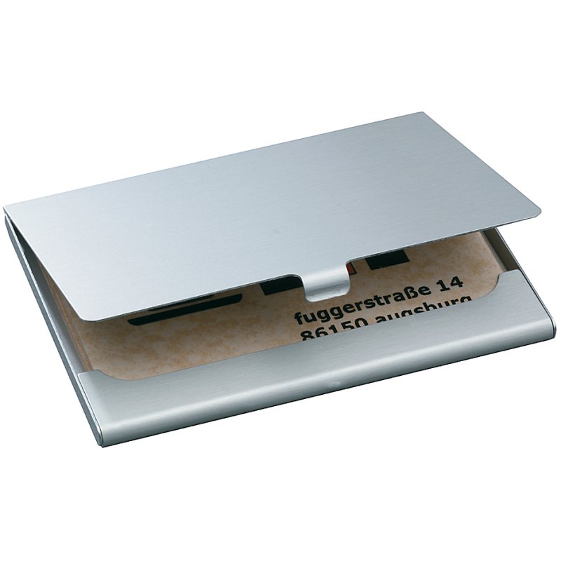 Sigel business card holder Alu, matt silver aluminium, for 15 cards