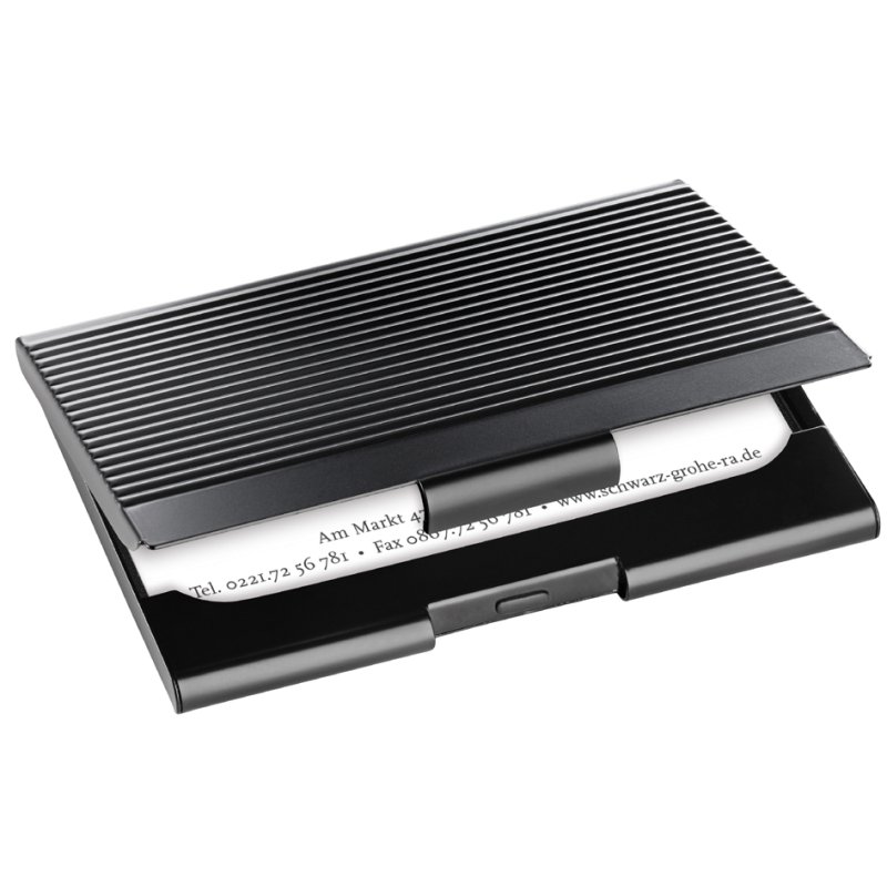 Sigel business card holder chrome, silver glossy, 20 cards