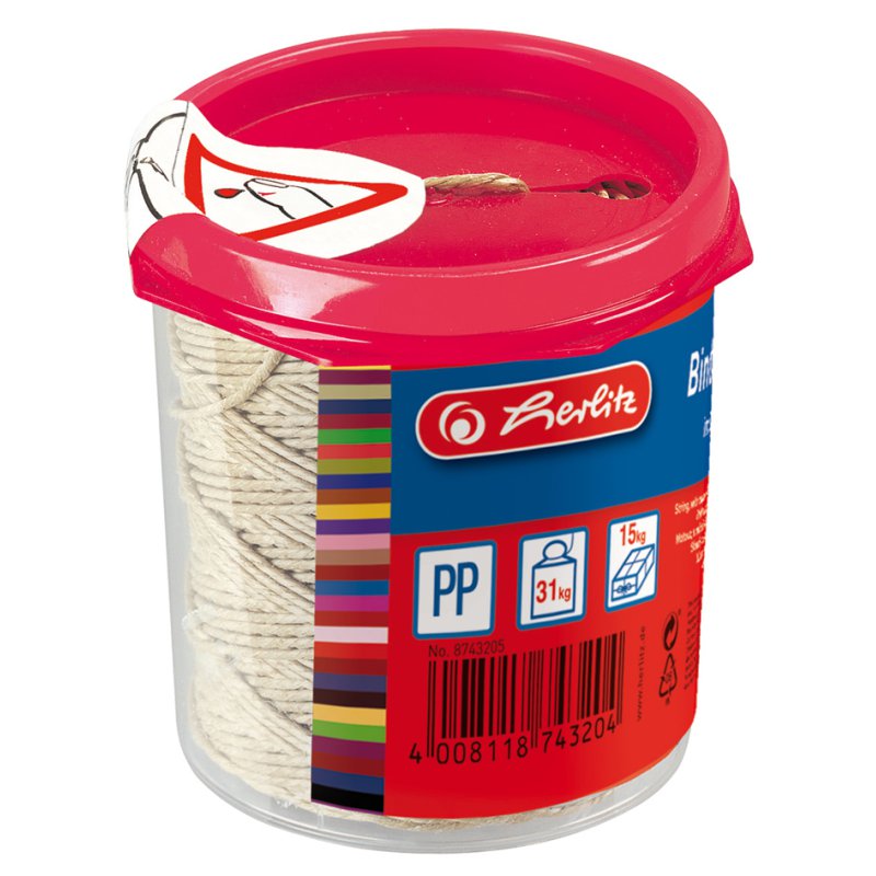 herlitz distributeur de ficelle, marron, 120 mètres, 31 kg de force de traction