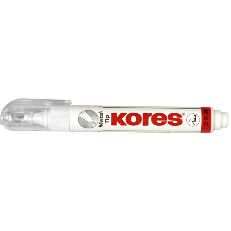 Kores correctievloeistof, metalen punt, wit, 10 g