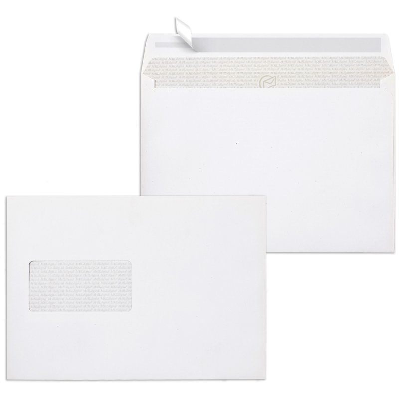 MAILmedia enveloppes DIN long, blanc, avec fenêtre, 500 pièces