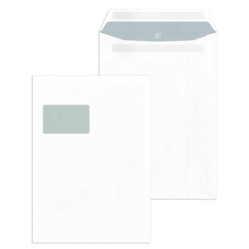 MAILmedia pochettes à fenêtre C5 auto-adhésives, fenêtre gauche, blanc, 500 pièces