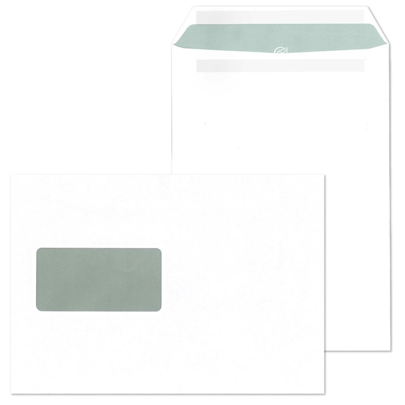 MAILmedia pochettes à fenêtre C5 auto-adhésives, fenêtre gauche, blanc, 500 pièces