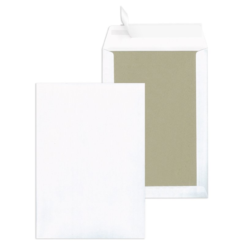 MAILmedia enveloppes cartonnées B5, sans fenêtre, blanc, 250 pièces
