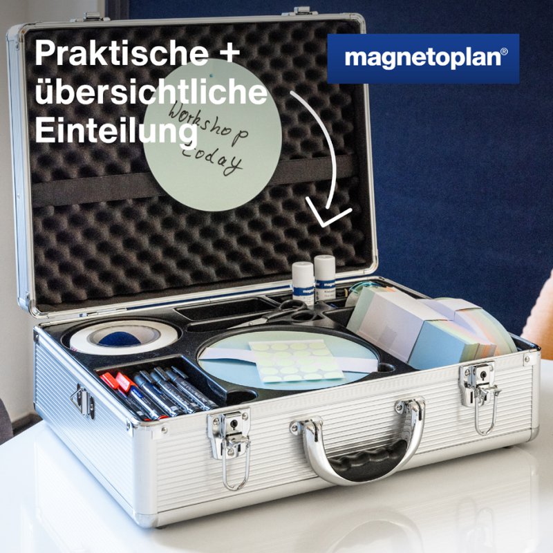 magnetoplan presentatiekoffer Kompakt, compleet gevuld, aluminium, 470×165×340 mm