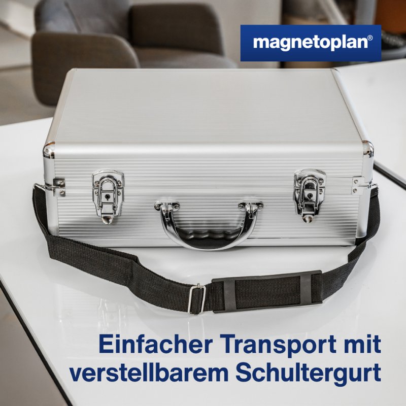 magnetoplan presentatiekoffer Kompakt, compleet gevuld, aluminium, 470×165×340 mm