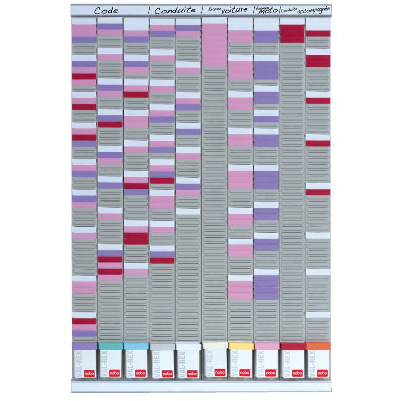 nobo planificateur universel, 645×960 mm, 10 porte-cartes, montage murale