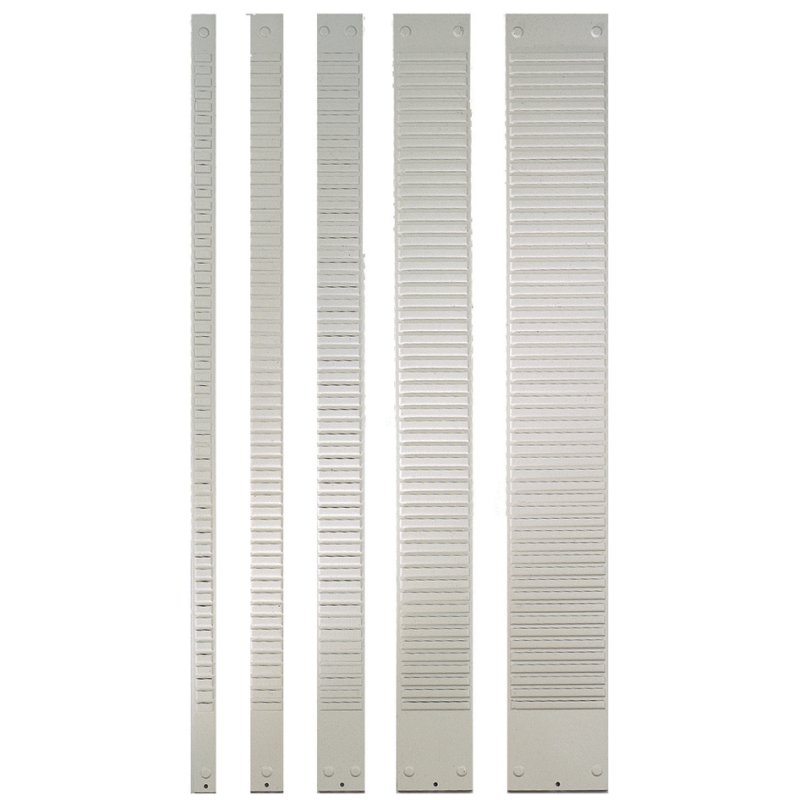 nobo T-kaartdrager kaartformaat 2, 32 sleuven, 64×660 mm, metaal