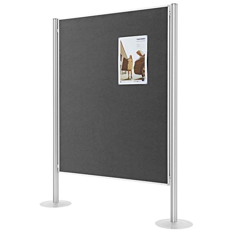 magnetoplan presentatiewand Set 1, grijs vilt, 1345×1800 mm