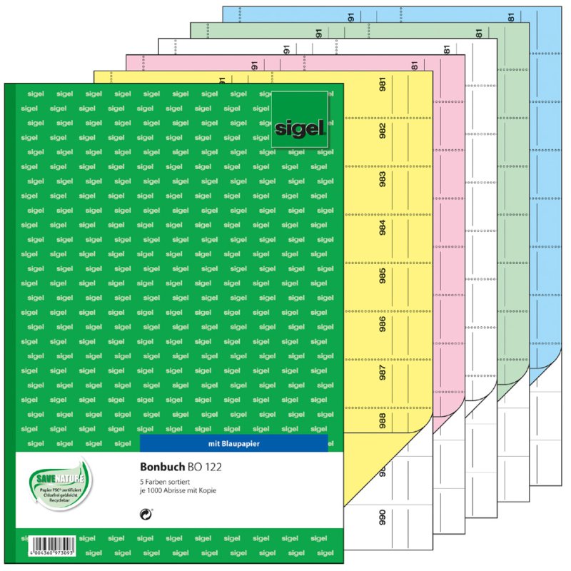 Sigel carnet de reçus BO116, A4, jaune, 2 × 50 feuilles