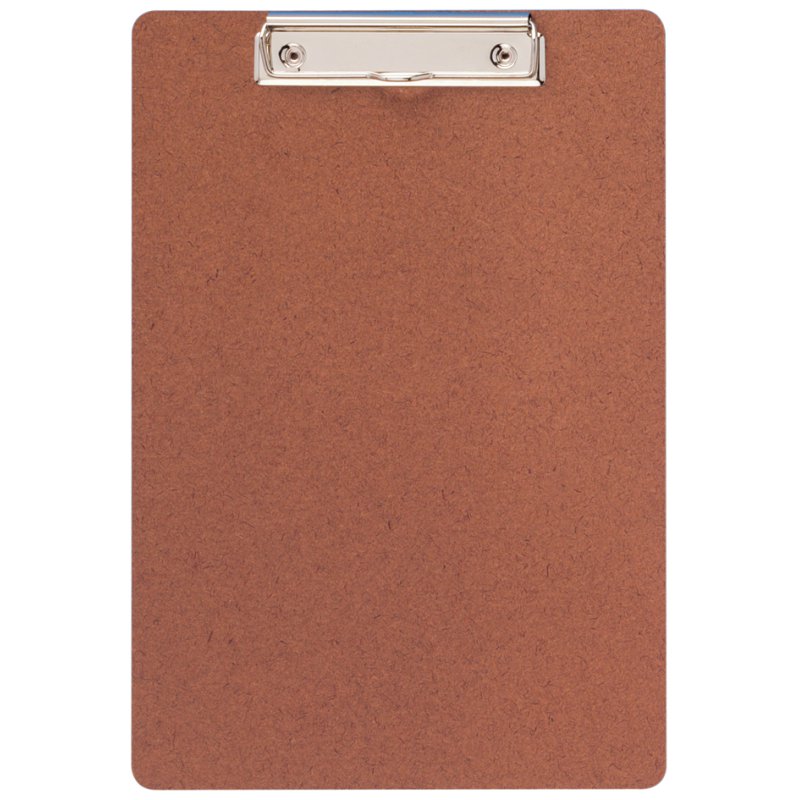 MAUL clipboard A4, brown, wood, flat clip, nickel-plated