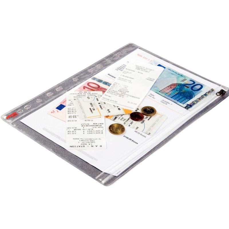 Esselte pochette à fermeture éclair A4, PVC transparent 0,20 mm, 5 pièces