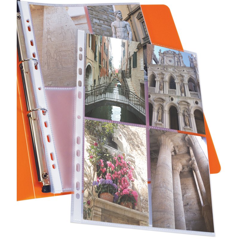 Oxford pochettes photo pour 8 photos, A4, PP 0,8 mm, 10 pièces