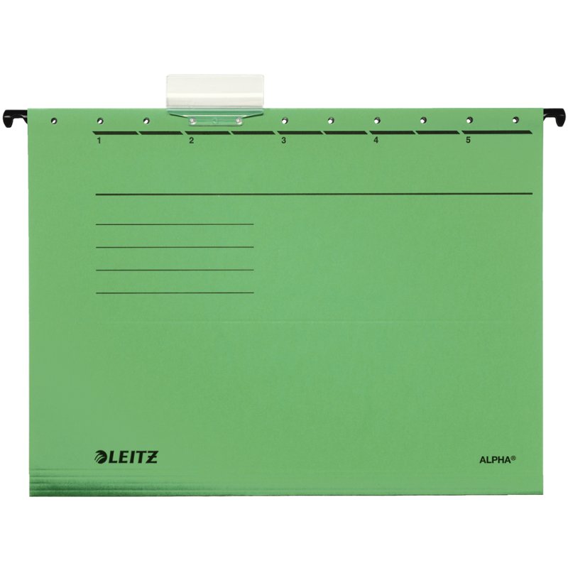 LEITZ dossiers suspendus A4, ouverture latérale, vert, 5 pièces
