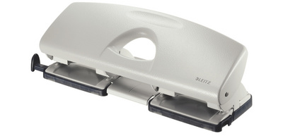 LEITZ dubbele perforator, 16 vel, grijs, 4-gaats