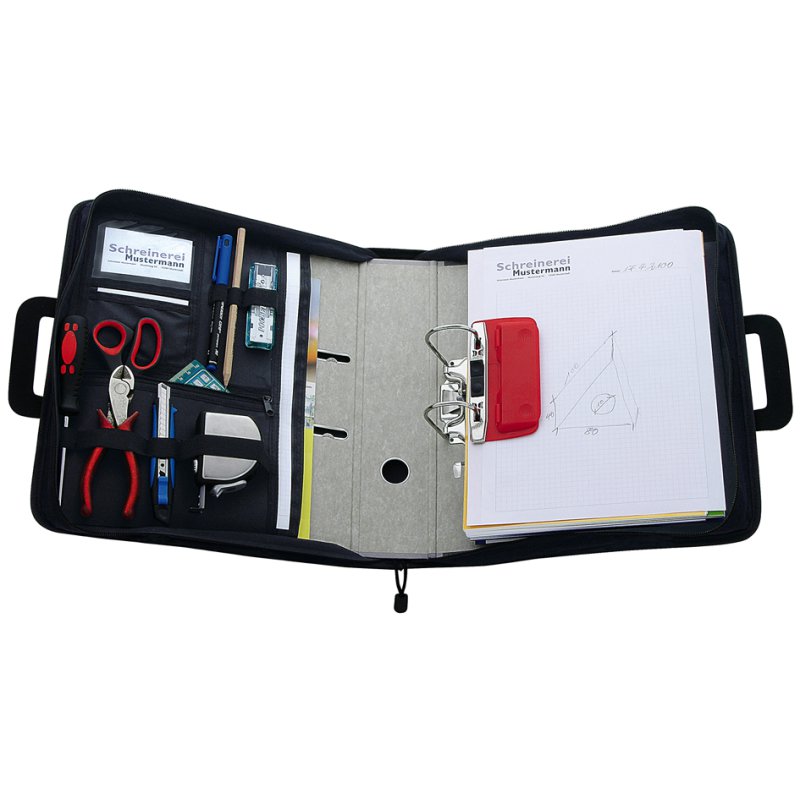 WEDO ring binder bag black, up to 80 mm spine width, polyester, with zip