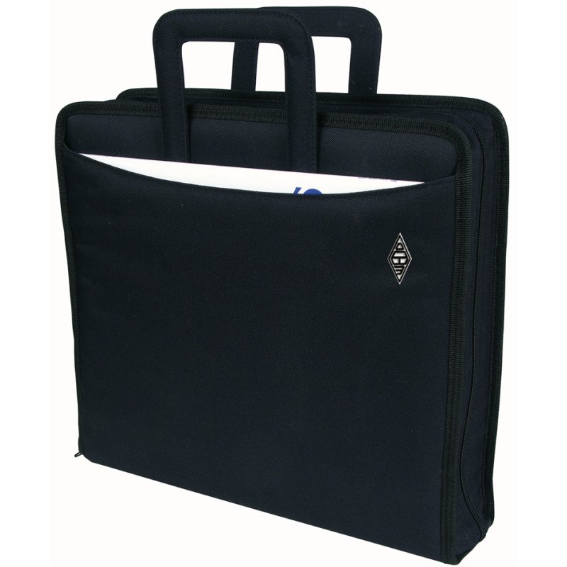 WEDO ring binder bag black, up to 80 mm spine width, polyester, with zip