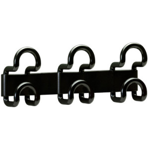 UNiLUX wandkapstok FIL 343, zwart, 3 haken, 378×70×146 mm