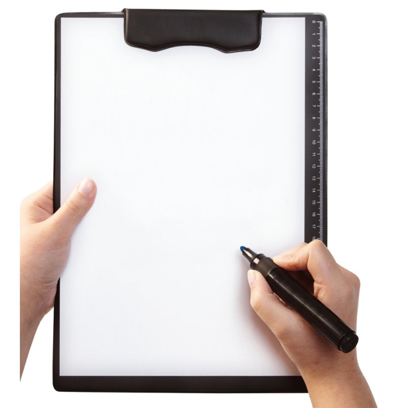 magnetoplan magnetic clipboard, black, 225×318 mm, holds 15 sheets