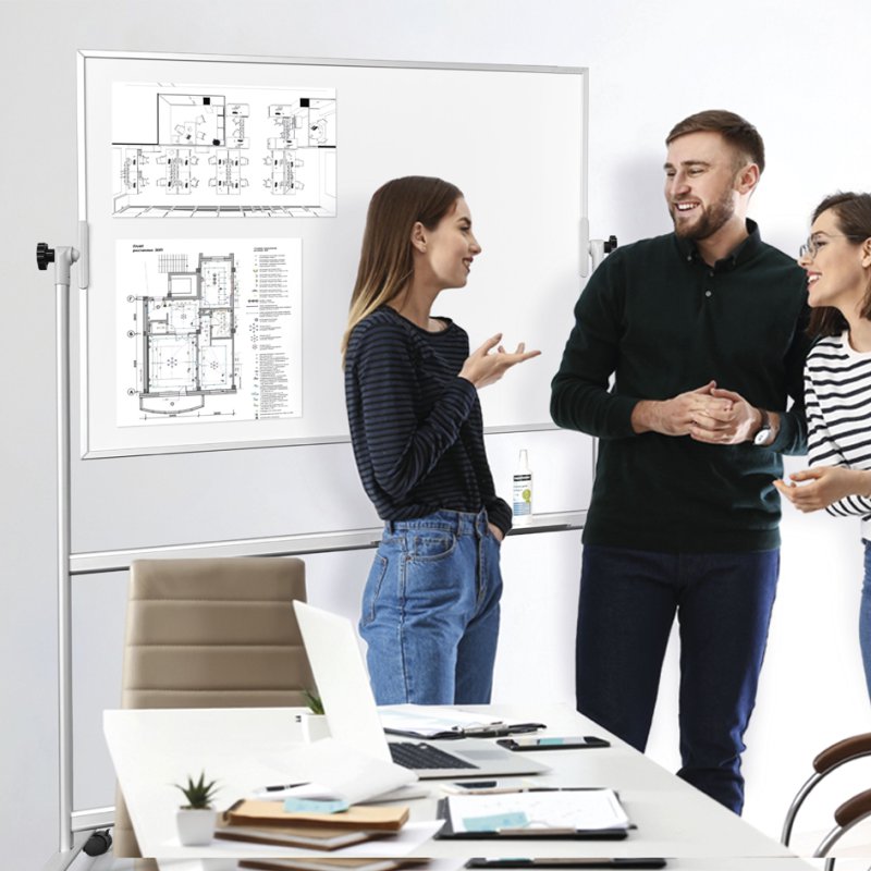 magnetoplan tableau blanc SP mobil, recto-verso, mobile, 200×100 cm