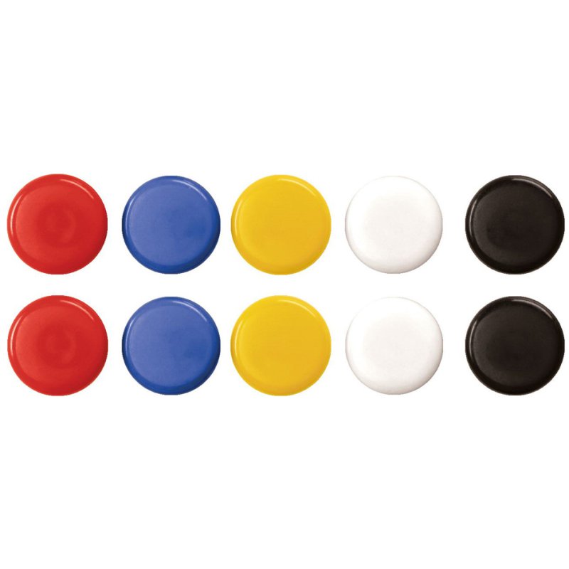 magnetoplan Aimants de signalisation 20 mm, mélange de couleurs, 10 pièces