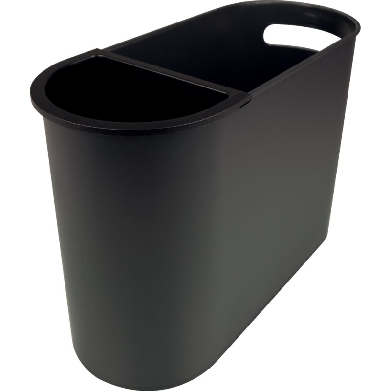 helit prullenbak the oval, 22 liter, zwart, kunststof