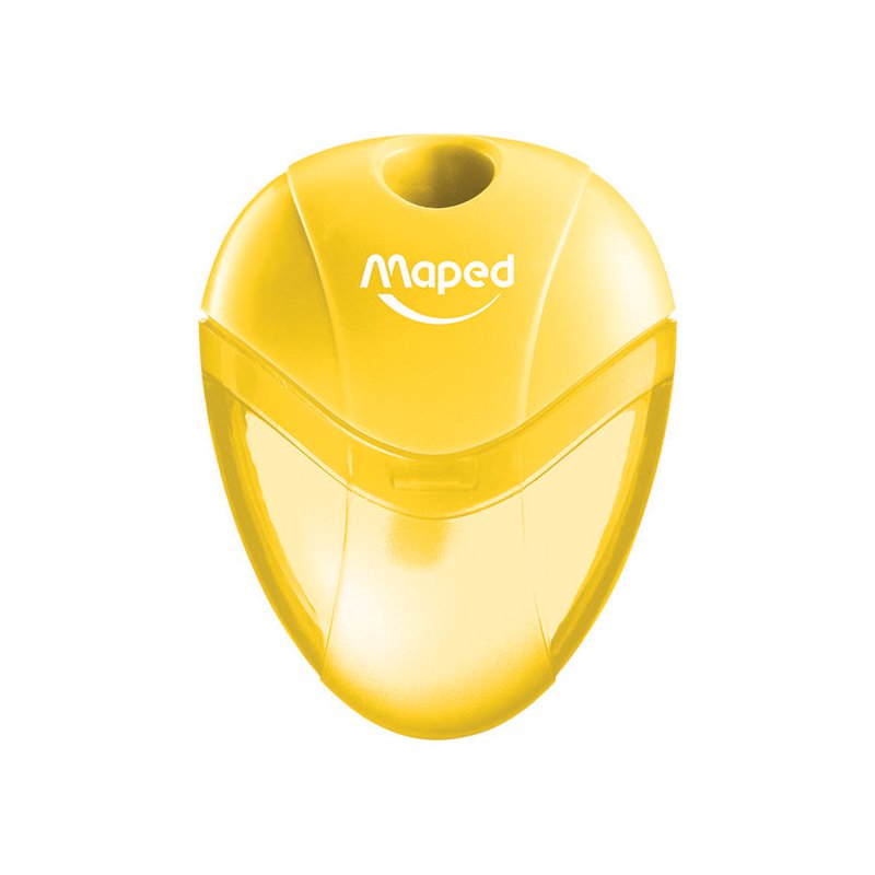 Maped i-gloo pencil sharpener, mixed colours, for right-handed users, with collection tray