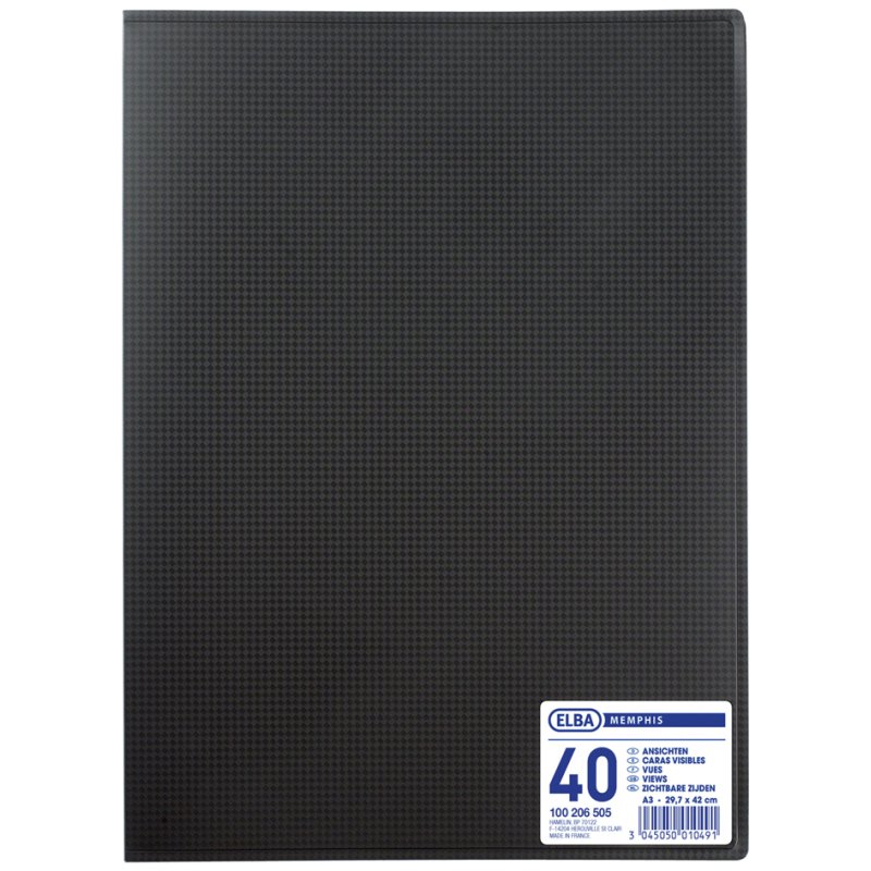 Oxford cahier Memphis A3, noir, 40 pochettes