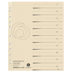 herlitz scheidingsbladen easyorga, A4 extra breed, chamois, 100 stuks