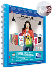 Oxford presentatiemap Vario-Zipp POLYVISION, blauw, uitbreidbaar tot 40 hoezen
