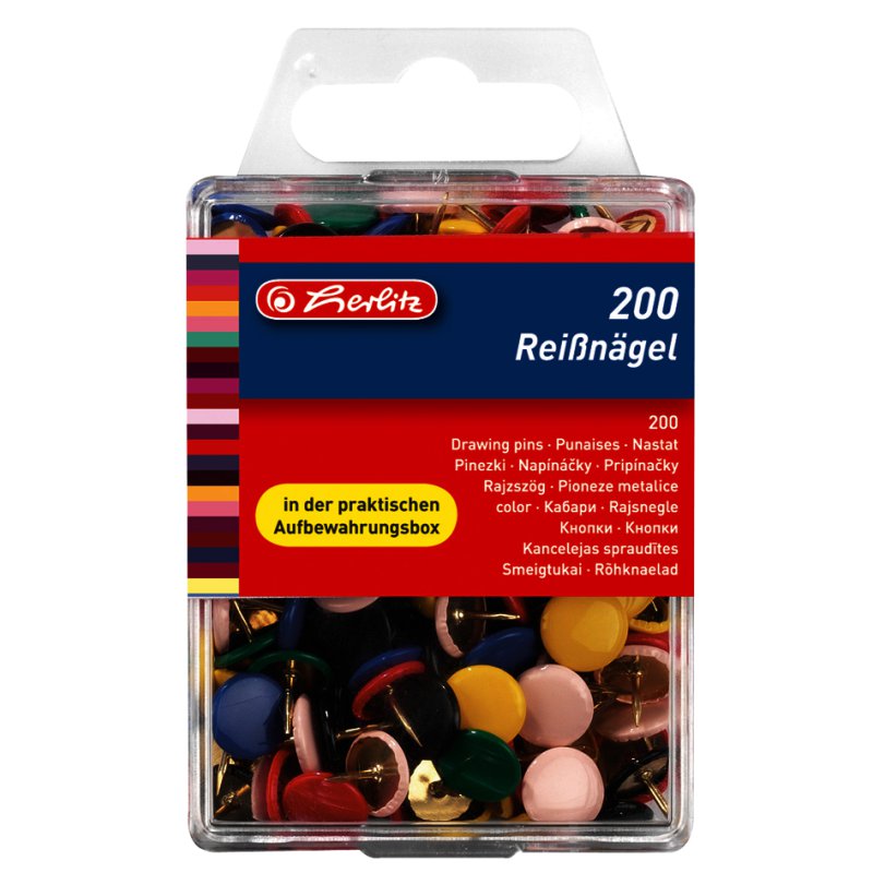 herlitz attaches parisiennes laiton, diamètre 9,0 mm, 200 pièces