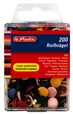 herlitz klinknagels geassorteerd, diameter 9,5 mm, kunststof coating, 200 stuks
