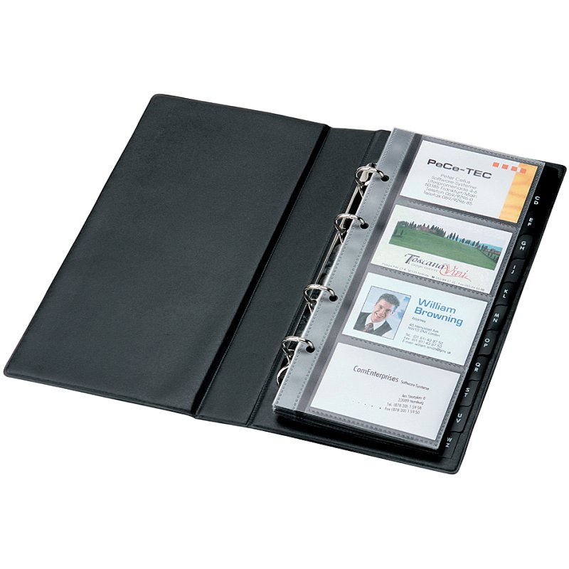 Sigel porte-cartes de visite, noir mat, double rangée, 400 cartes