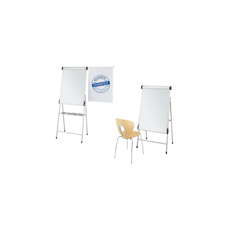 MAUL Professional Plus flipchart, silver, magnetic, 69×100.5 cm, height adjustable