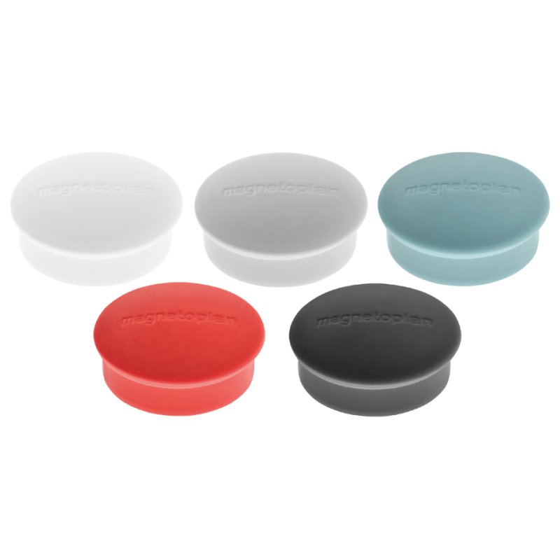 magnetoplan Discofix aimants ronds mini, blanc, 19 mm, 10 pièces