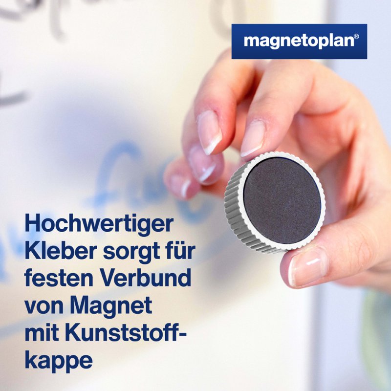 magnetoplan aimants ronds puissants, blanc, diamètre 34 mm, 10 pièces