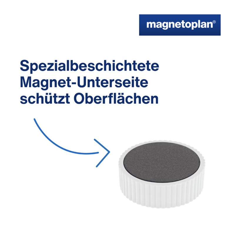 magnetoplan aimants ronds puissants, blanc, diamètre 34 mm, 10 pièces