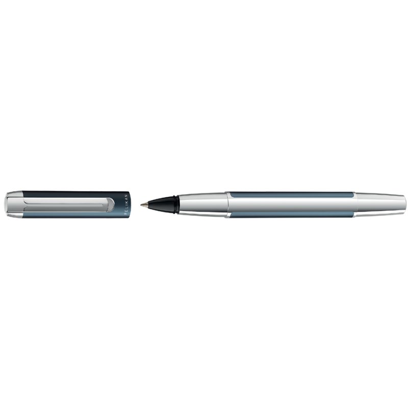 Pelikan roller à encre PURA, vert pétrole, boîtier aluminium, recharge noire