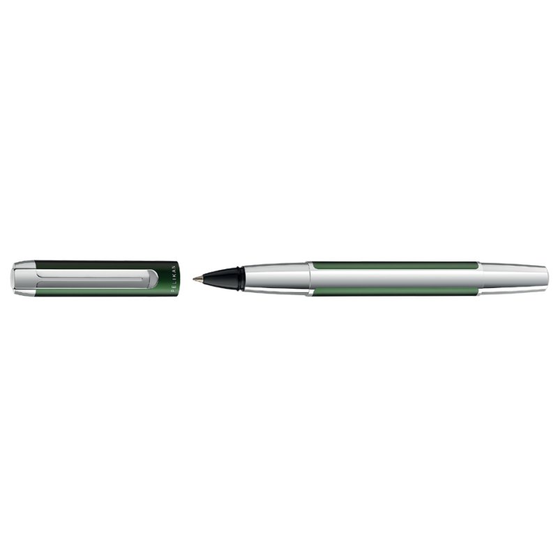 Pelikan roller à encre PURA, vert pétrole, boîtier aluminium, recharge noire