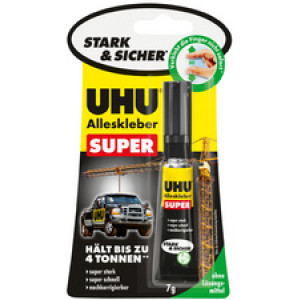 UHU alleslijm Super, 7 g, op blisterkaart
