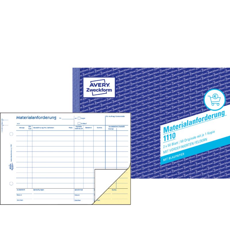 AVERY Zweckform carnet de bons de commande A5, blanc/jaune, autocopiant, 2 x 40 feuilles