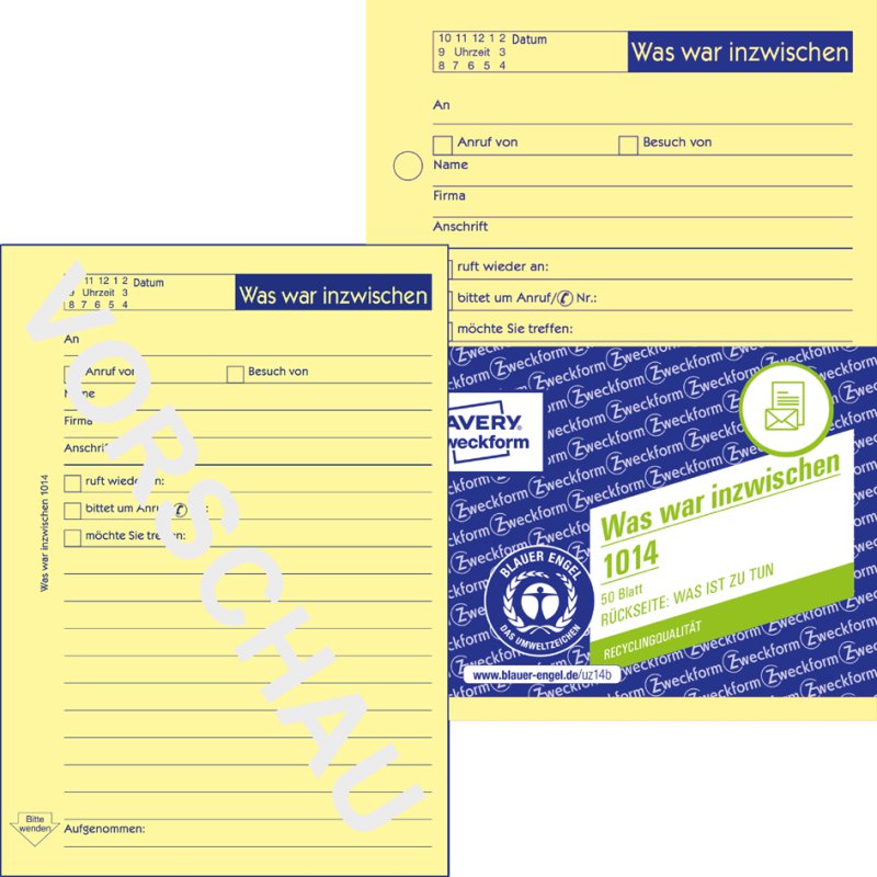 AVERY Zweckform cahier autocopiant A5, blanc/jaune, ligné, dupli-carbone, 2×40 feuilles