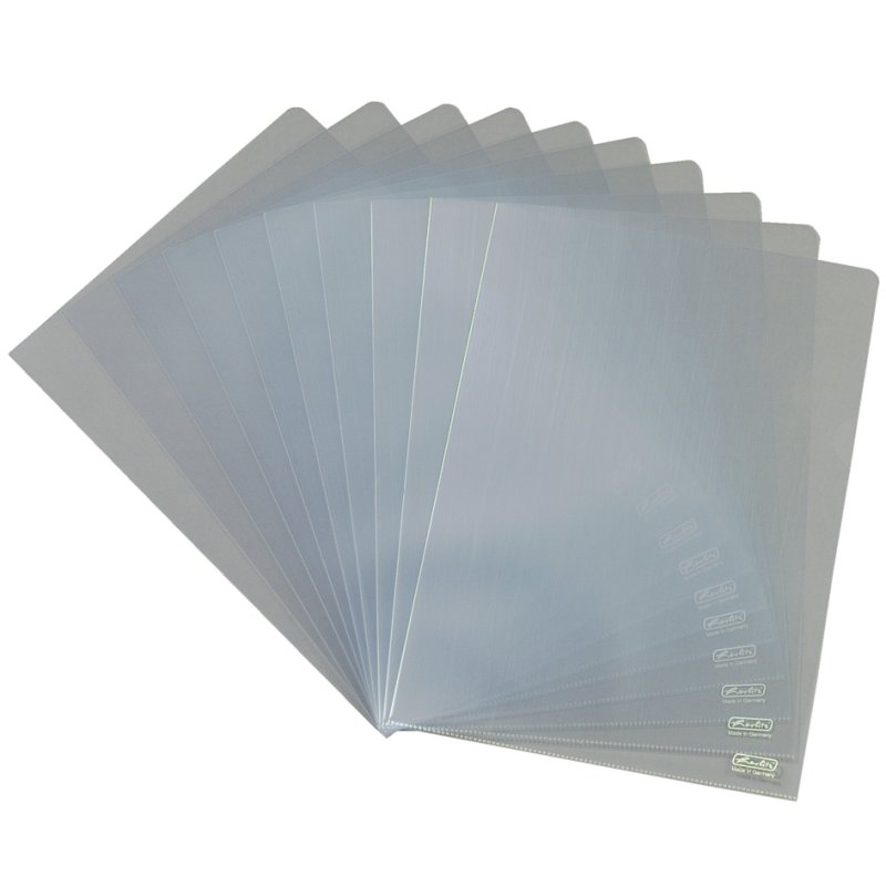 herlitz pochette en polypropylène A4, transparante, nervurée, 10 pièces