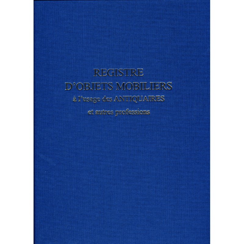 ELVE roerende goederen register antiquairs, blauw, 104 pagina's, 320×250 mm