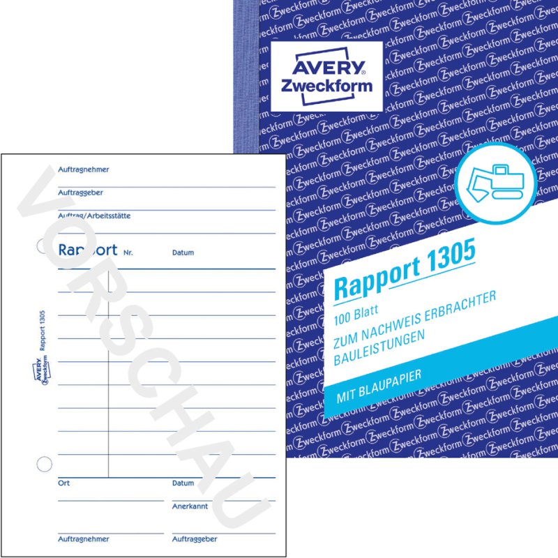 AVERY Zweckform formulierboek Bouw-Dagrapport, wit/geel/roze, zelfkopiërend, A4, 5 stuks