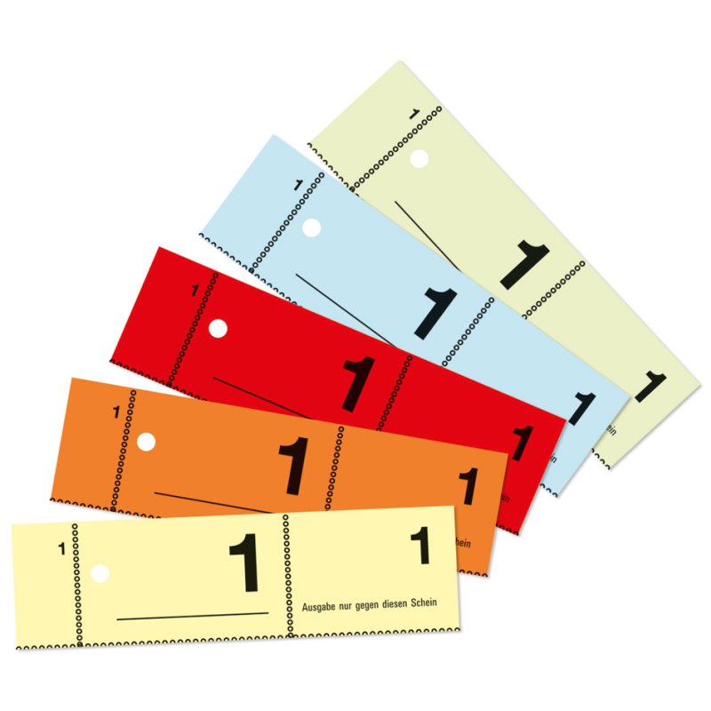 AVERY Zweckform carnet de formulaires numéros de vestiaire 1-500, A6, 100 feuilles, assorti 5 couleurs