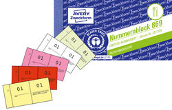 AVERY Zweckform nummernotitieboekje 1-1000, 105×53 mm, 5 kleuren, 50 bloks