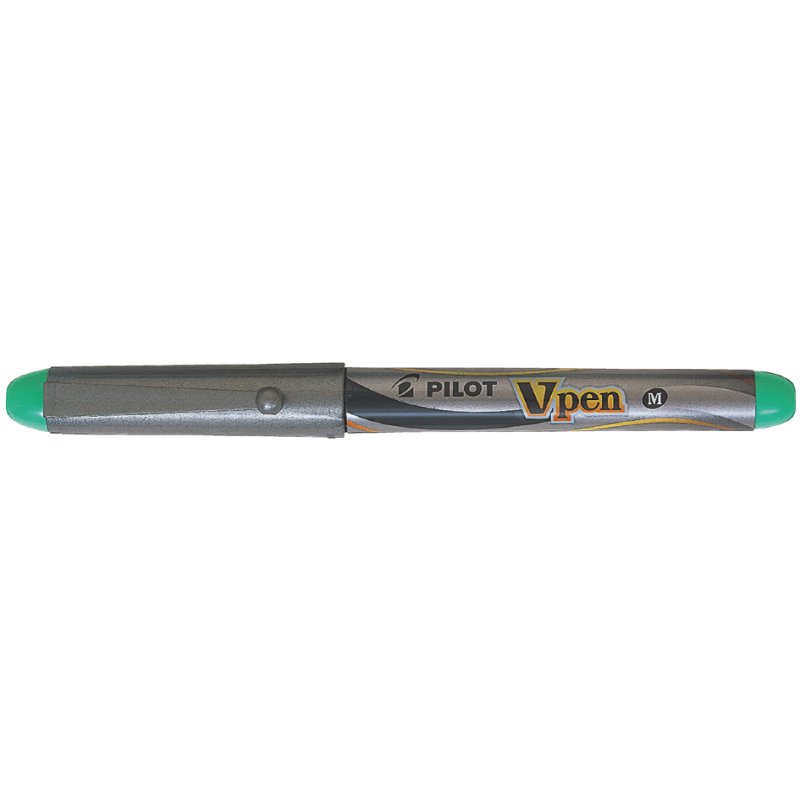 PILOT stylo à bille jetable V-Pen Silver, vert, 0,5 mm