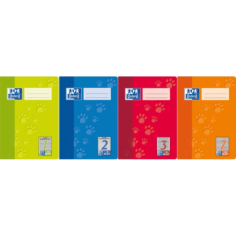 Oxford Junior cahier quadrillé, A5, rouge, 16 feuilles