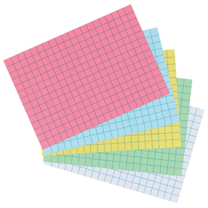 Herlitz - Geklede Kaarten - A6 Formaat - Geruit - Blauw